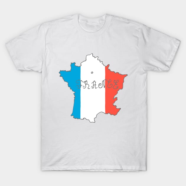 France flag T-Shirt by Bloomingcrafts